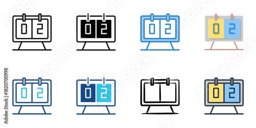 Scoreboard icon set multiple style collection 
