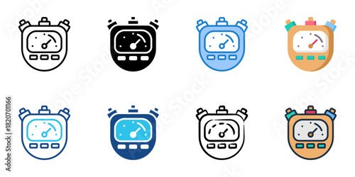Stopwatch icon set multiple style collection 
