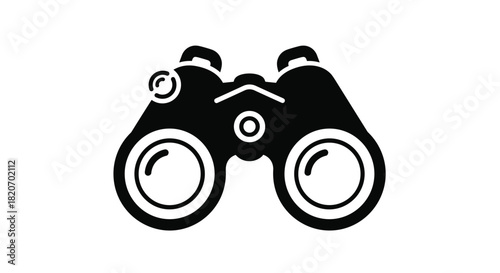 Search and discovery await with these binoculars perfect for travel adventures bird watching and exciting outdoor exploration in black and white, Generative AI.