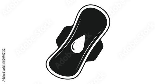 Sanitary pad with drop symbol for feminine hygiene products menstrual cycle healthcare personal care and women's health awareness campaign, Generative AI.