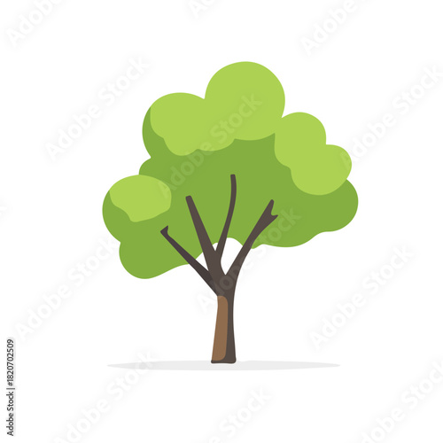 An Imaginary 2D flat icon_green_tree, modern element in vector and EPS format_clean vector_isolated on a white background