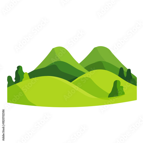 An Imaginary 2D flat icon_valley_between_hills, modern element in vector and EPS format_clean vector_isolated on a white background