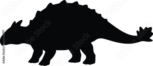 Ankylosaurus silhouette, representing paleontology and the Cretaceous period