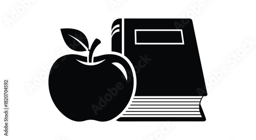 Classic school symbol of knowledge and learning a fresh apple next to books perfect for education teachers students and back to school messages, Generative AI