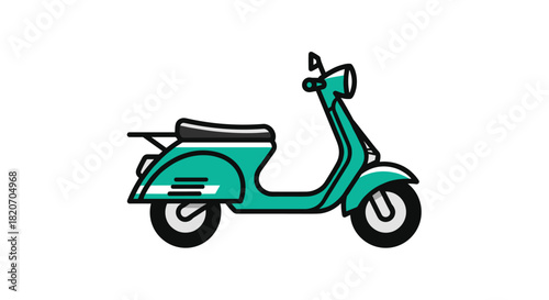 Stylish turquoise scooter conveying retro vibes and urban freedom - perfect for travel blogs design projects or transportation concepts, Generative AI