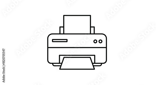 Print documents quickly with this modern printer icon perfect for office supply stores or tech blogs and website designs needing a sleek touch, Generative AI