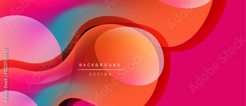 Abstract fluid shapes, vibrant colors blend. Pink, orange, turquoise create dynamic background design. Smooth gradients, modern aesthetic.