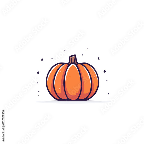 An Imaginary 2D flat icon_whole_pumpkin, modern element in vector and EPS format_clean vector_isolated on a white background