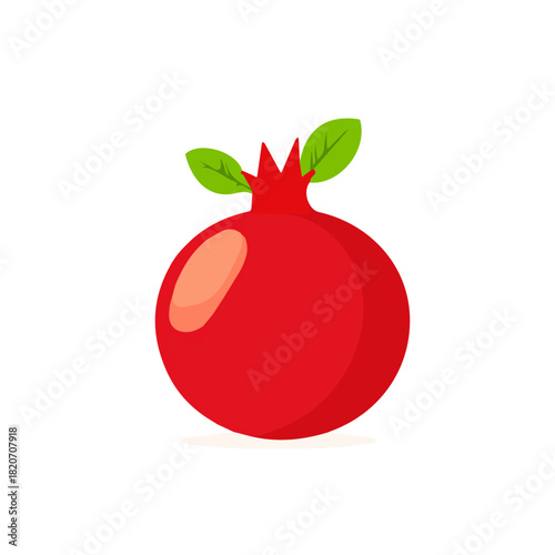 Cute Imaginary 2D flat icon_whole_pomegranate, modern element in vector and EPS format_clean vector_isolated on a white background