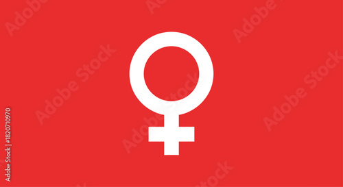 Empower women with this bold female symbol for International Women's Day gender equality campaigns and social justice movements on a vibrant red background, Generative AI.