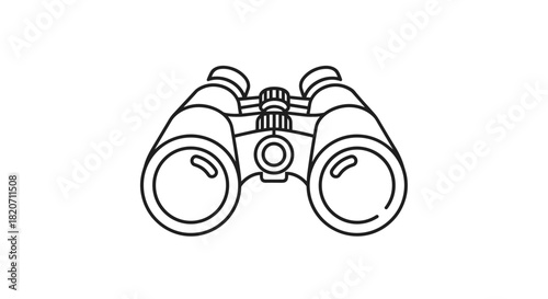Explore new horizons with this bold binoculars outline perfect for adventurous designs travel themes and modern icons that capture the spirit of discovery, Generative AI.