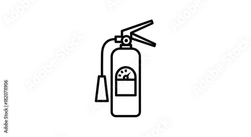 Simple fire extinguisher icon illustration for safety awareness emergency preparedness and industrial hazard prevention in vector design projects, Generative AI.