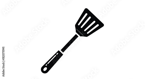 Professional black and white kitchen utensil spatula perfect for cooking baking or serving culinary creations in your food blog or restaurant menu, Generative AI.