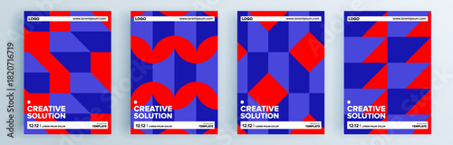 Modern abstract covers set, minimal covers design. Colorful geometric background, vector illustration.