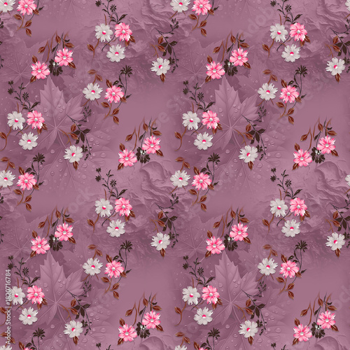 Fotografía Delicate floral pattern in muted mauve offers a touch of romance for fashion, te