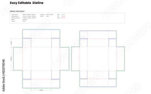 corrugated lid and base box with double walls dieline packaging die lines dieline template