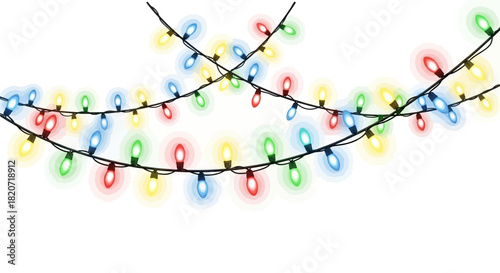 Decorative string lights colorful illumination festive decoration background vector