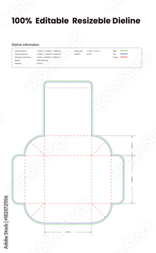 flip top boxes mailer die line packaging die lines dieline template custom dieline cardboard box dieline pizza box dieline
