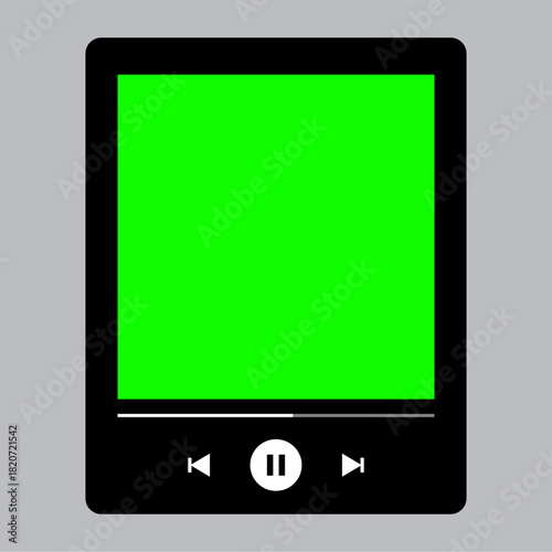play list music green screen template vector design