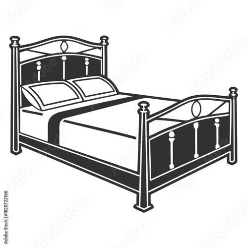 illustration of a bed