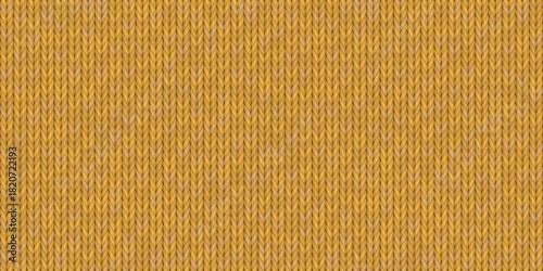 Abstract wool knitted texture mustard color seamless pattern background