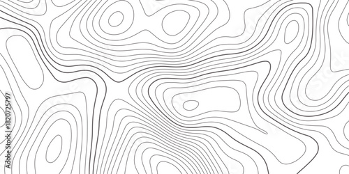 Abstract design with seamless pattern with lines topographic map. geographic mountain relief. the white on black contours topography stylized height of the lines. geographic contour map paper texture.