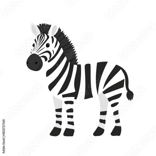 An Imaginary 2D flat icon zebra, modern element in vector and EPS format_clean vector_isolated on a white background