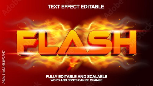 flash text effect modern style editable