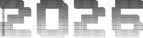 2026 dither pixel typography - distorted retro display letters for digital design project. Bitmaps effect . vector
