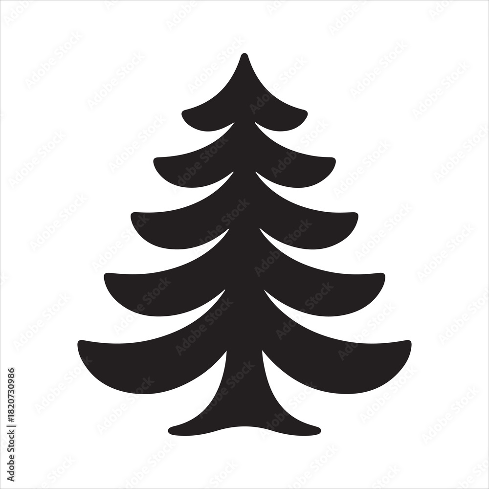 Obraz premium Pine Tree Silhouette | Evergreen Tree Vector | Christmas Tree Graphic