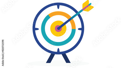 Geometric target illustration with concentric circles and radiating lines suitable for precision focus or achievement concepts