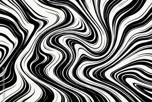 Black and White Marble. Monochromatic vector illustration abstract black and white marble texture, dynamic lines and clean