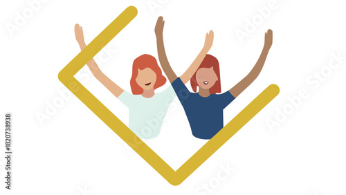 Flat vector illustration of two young women showcasing diverse styles and modern aesthetics perfect for lifestyle and fashion related designs