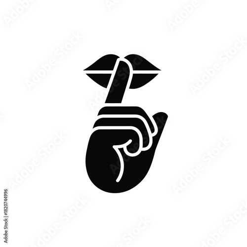 Finger to lips silence gesture icon