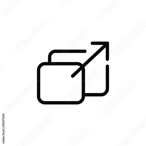 Icon representing sharing or exporting content with an upward arrow