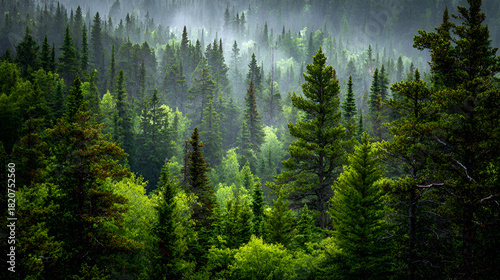 Commercial photos of natural landscapes with misty forests
