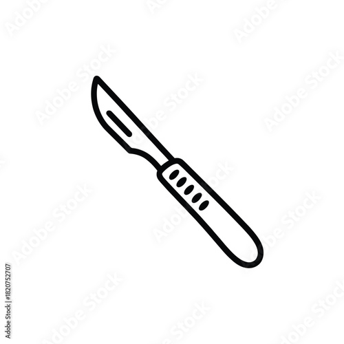 Simple line drawing of a surgical scalpel