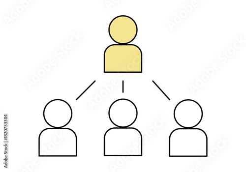 Hierarchical organization structure icon. Vector illustration.