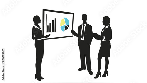 Stylized 3d rendering of employees in a business meeting