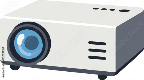 Flat illustration of a modern multimedia projector