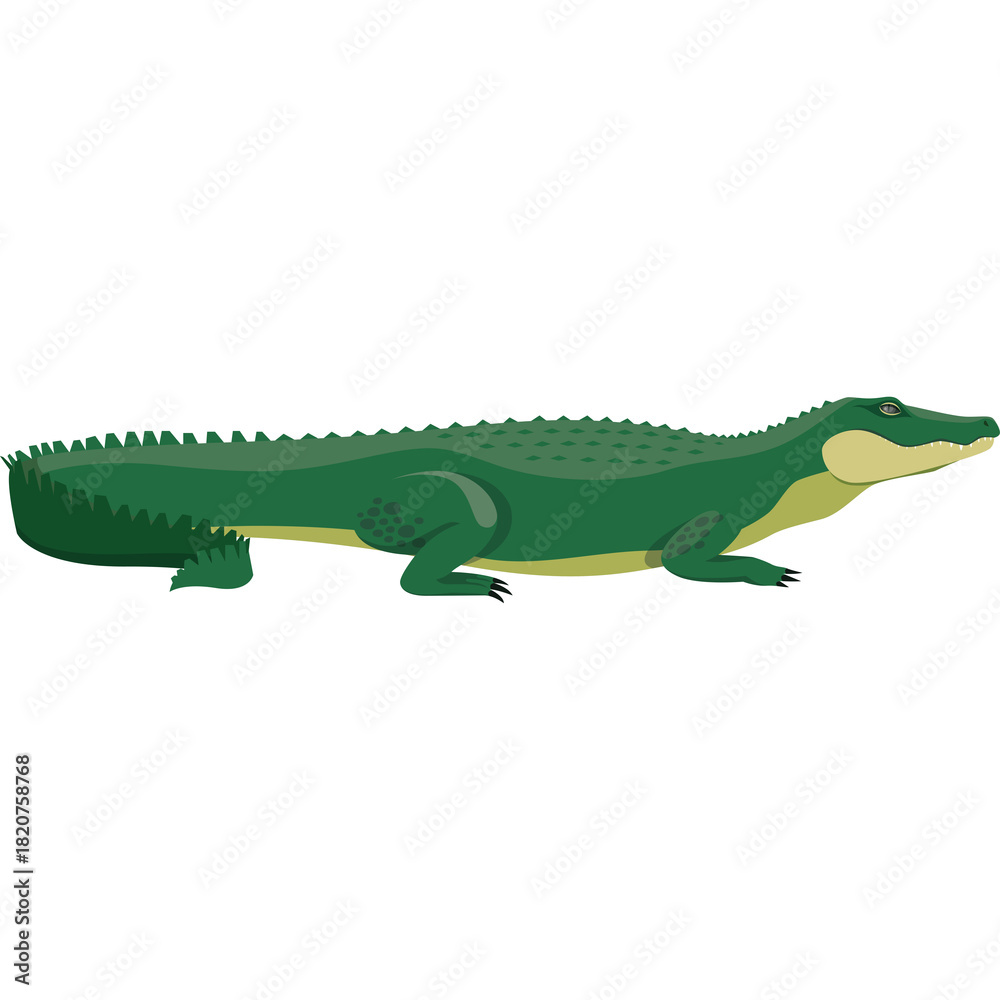 Obraz premium Pixel Art Illustration of a Green Alligator on a Transparent Background Detailed Reptile Showing Scales and Tail