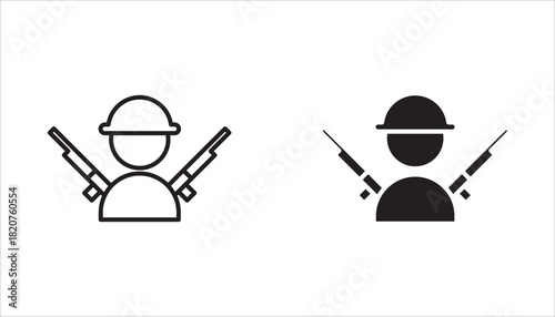 Set Ikon Militer Patriotik – Koleksi Vektor Simbol Amerika, Set Ikon Hari Kemerdekaan