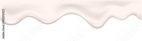 Yogurt, cream, glaze, liquid or paint wave realistic 3d texture.