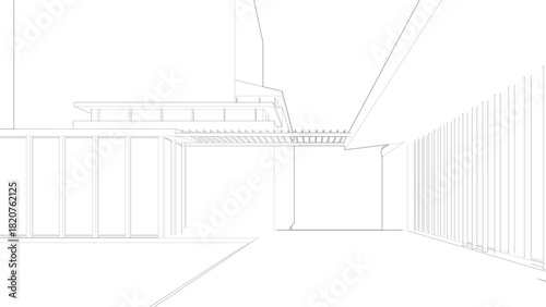 3D illustration of building project