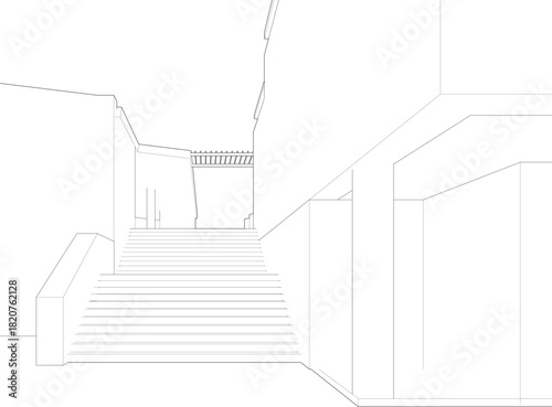 3D illustration of building project