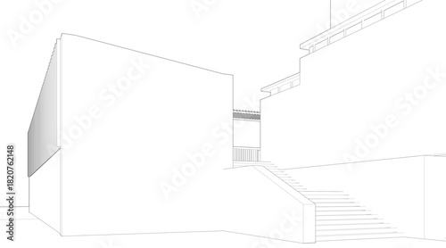 3D illustration of building project