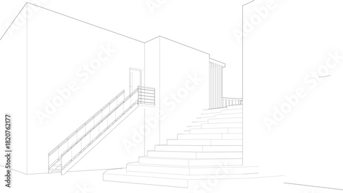 3D illustration of building project