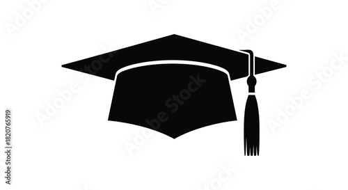 Graduation cap silhouette academic achievement and educational symbol silhouette