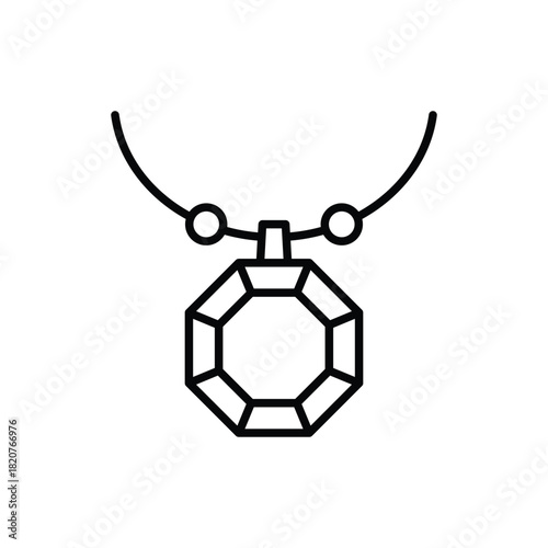 Necklace jewelry icon. Outline set of necklace jewelry vector icons for web design isolated on white background