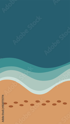 Serenity Coastline Footsteps